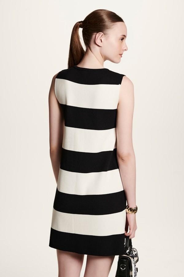 MNG STRIPED DRESS - OFF WHITE/BLACK, photo 4