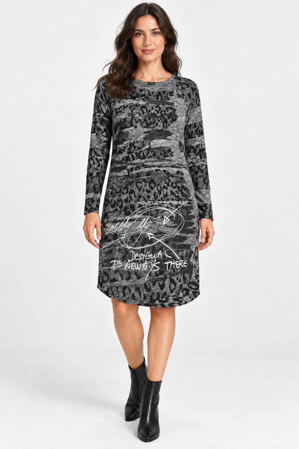 Desigual Graphic Print Long-Sleeve Dress