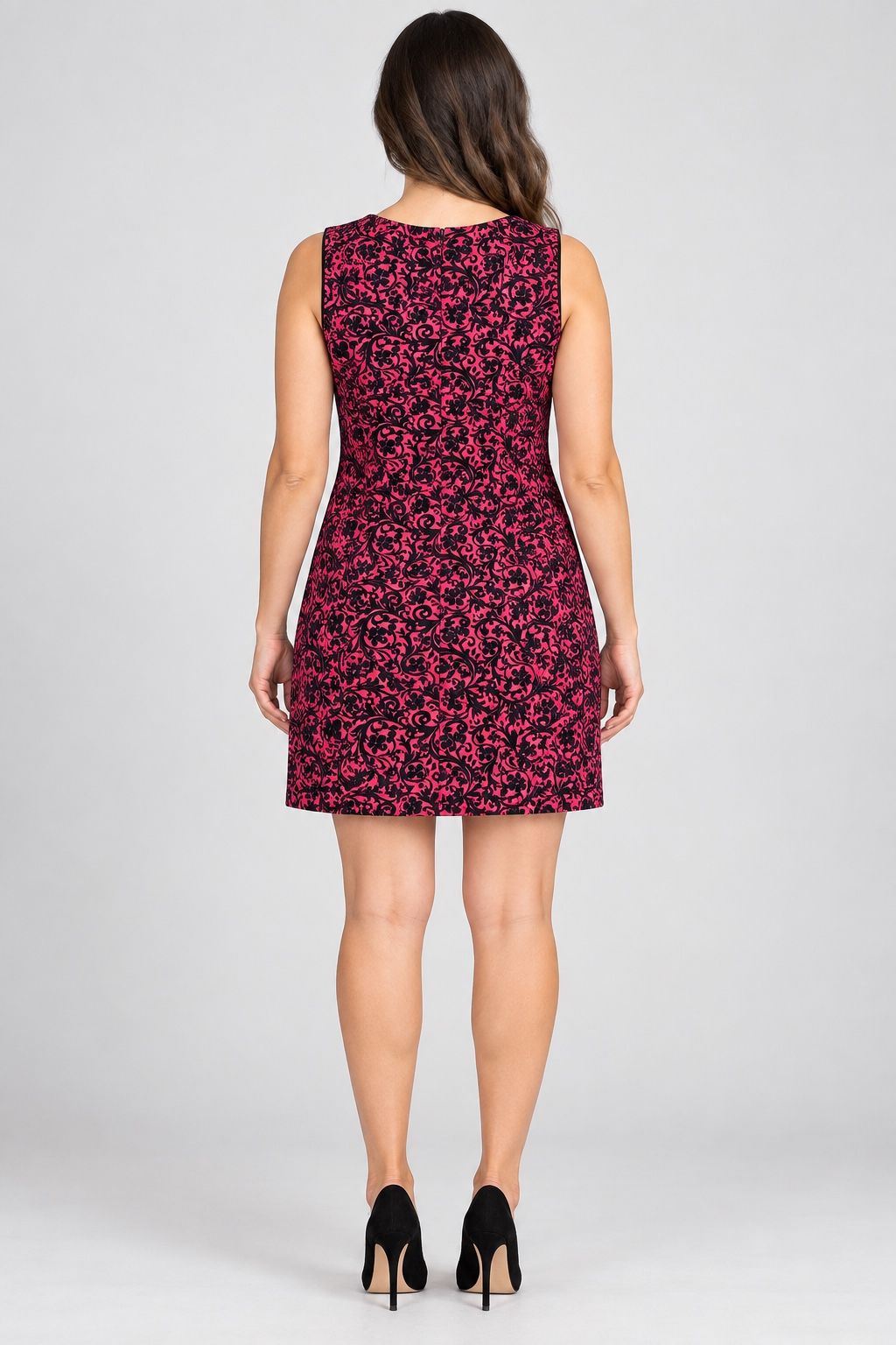 Style Collection burgundy & Black Baroque Print Dress, photo 2