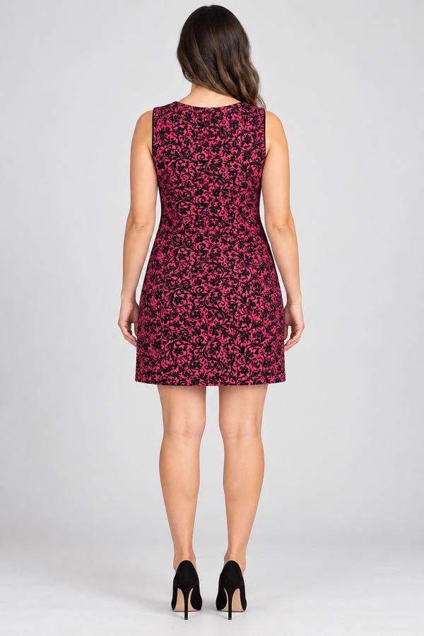 Style Collection burgundy & Black Baroque Print Dress, photo 2