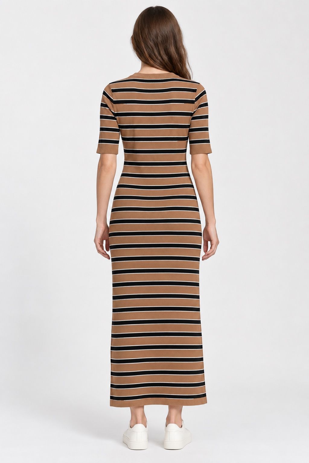 HALLHUBER Camel Striped Knit Maxi Dress, photo 2