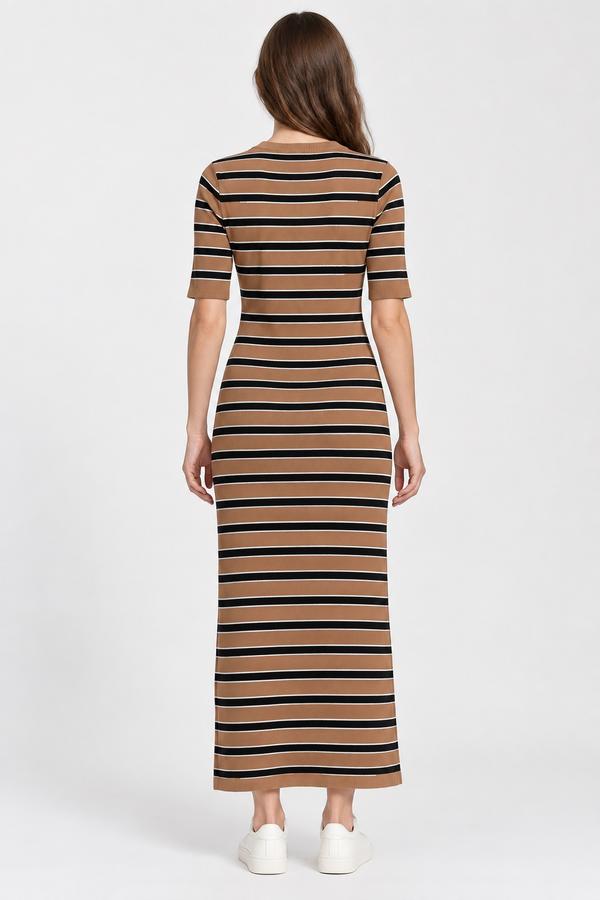 HALLHUBER Camel Striped Knit Maxi Dress, photo 2