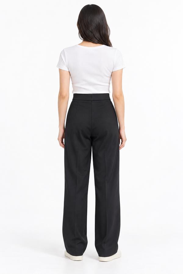 ASOS DESIGN Black High-Waisted Wide-Leg Trousers, photo 2