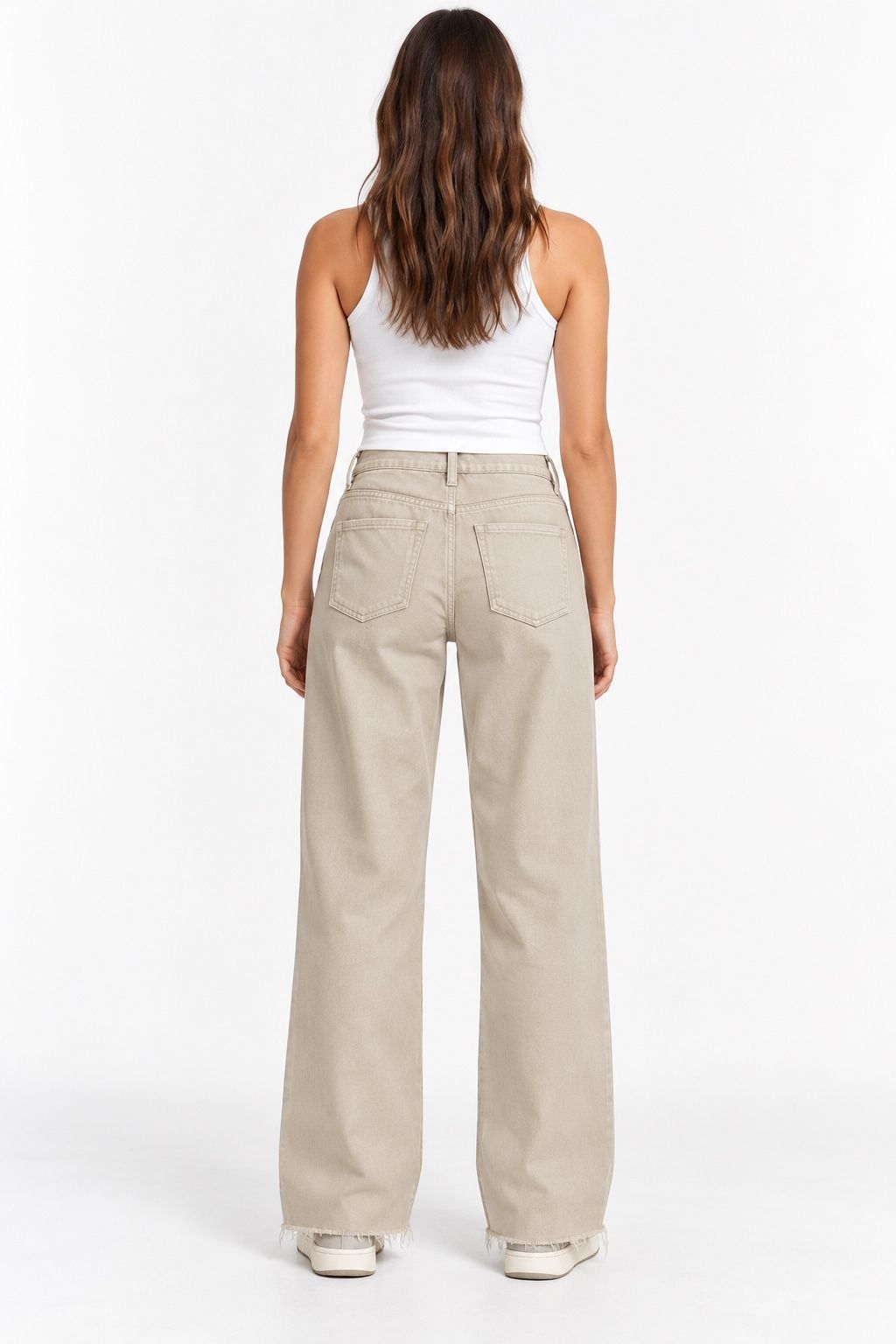 Stradivarius Beige Long Straight-Fit Jeans, photo 2