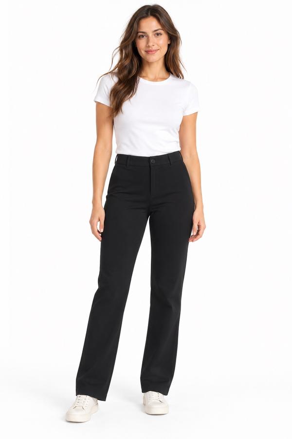 ASOS DESIGN Petite Black Straight-Leg Trousers