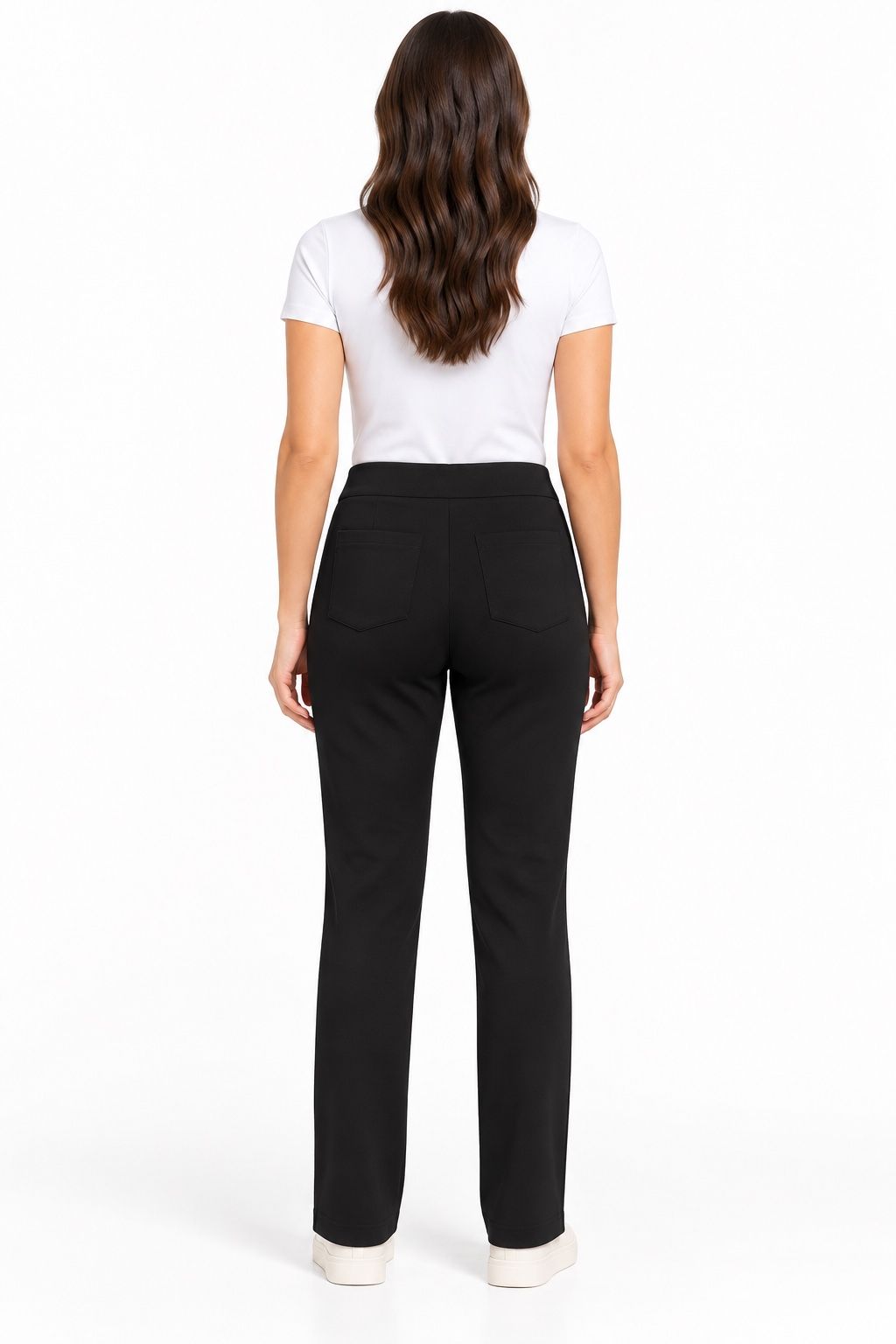 ASOS DESIGN Petite Black Straight-Leg Trousers, photo 2