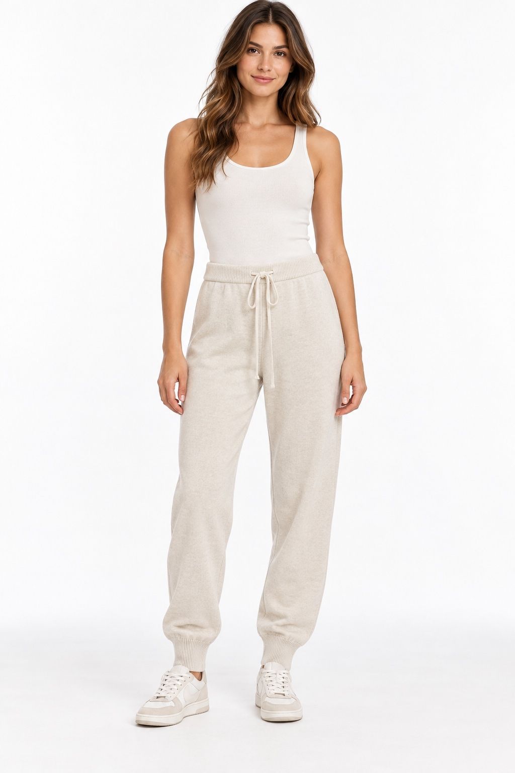 Accessorize London Cream Knitted Jogger Pants