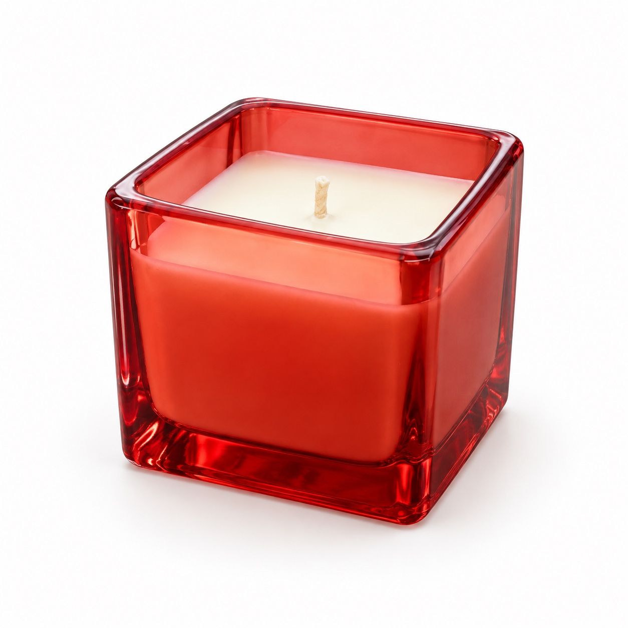 Migros Home Red Glass Square Candle