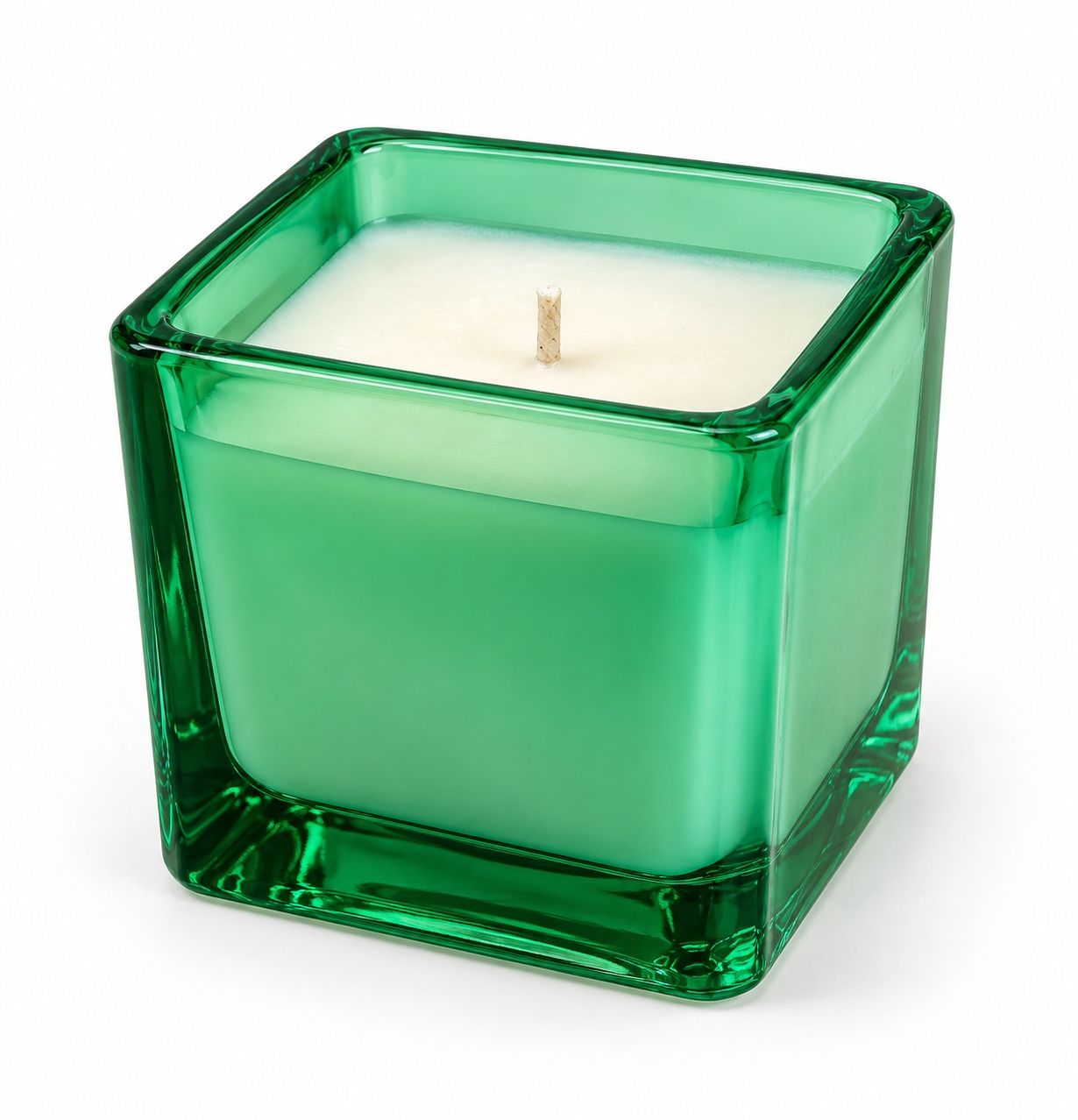 Migros Home Green Glass Square Candle