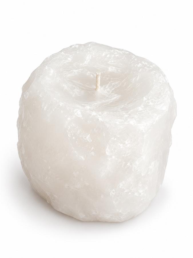 White Textured Decorative Candle