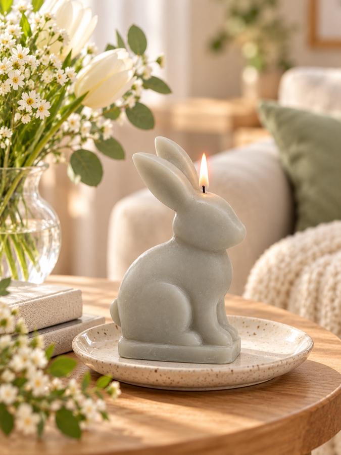 GIES Kerzen Gray Rabbit-Shaped Candle, photo 2