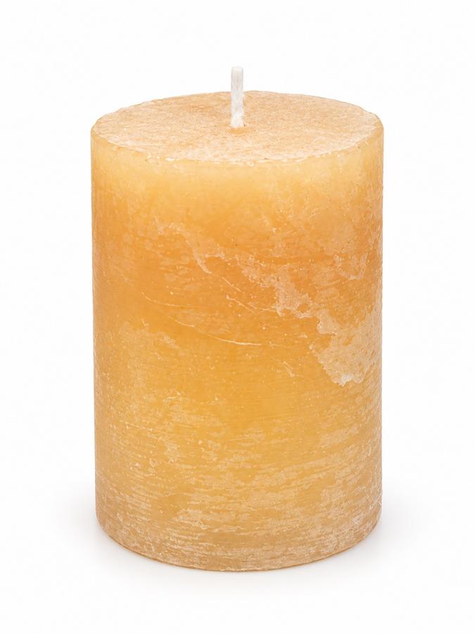 Rustic Honey Beige Pillar Candle