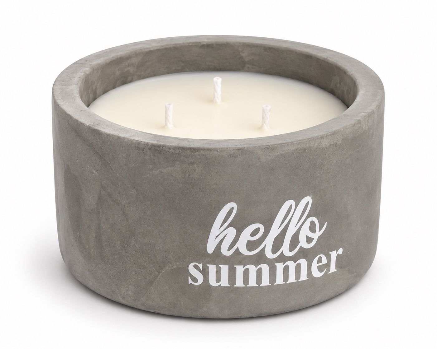 Home Creation “Hello Summer” 3-Wick Scented Candle in Concrete Pot