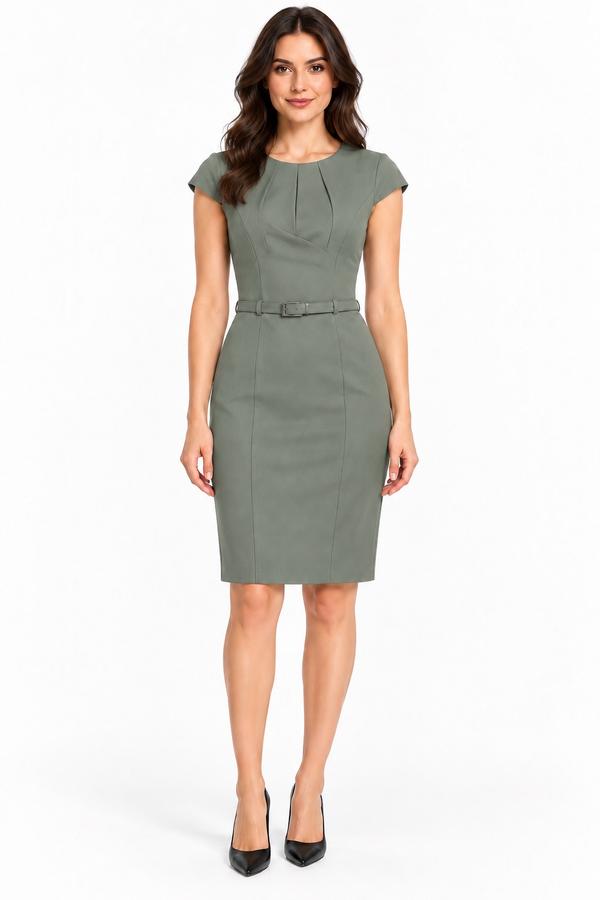 H&M Women’s Olive Green Belted Sheath Dress