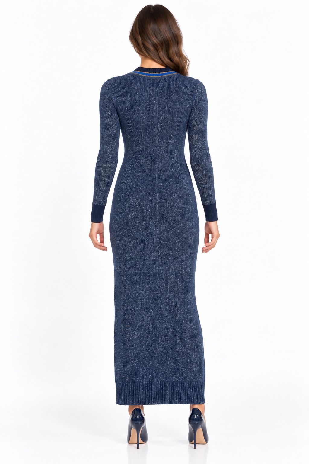 Scotch & Soda Dans La Nuit Navy Metallic Maxi Knit Dress, photo 2