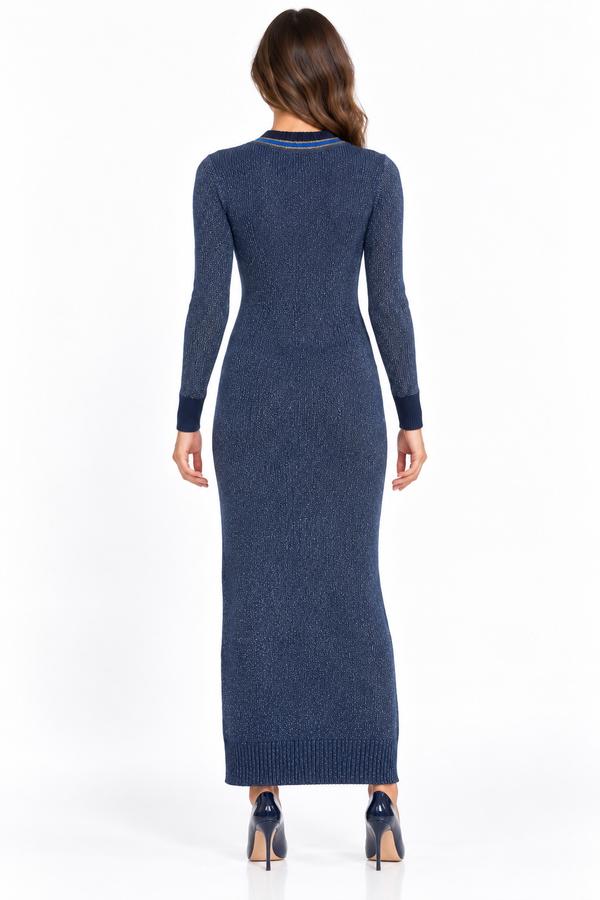 Scotch & Soda Dans La Nuit Navy Metallic Maxi Knit Dress, photo 2