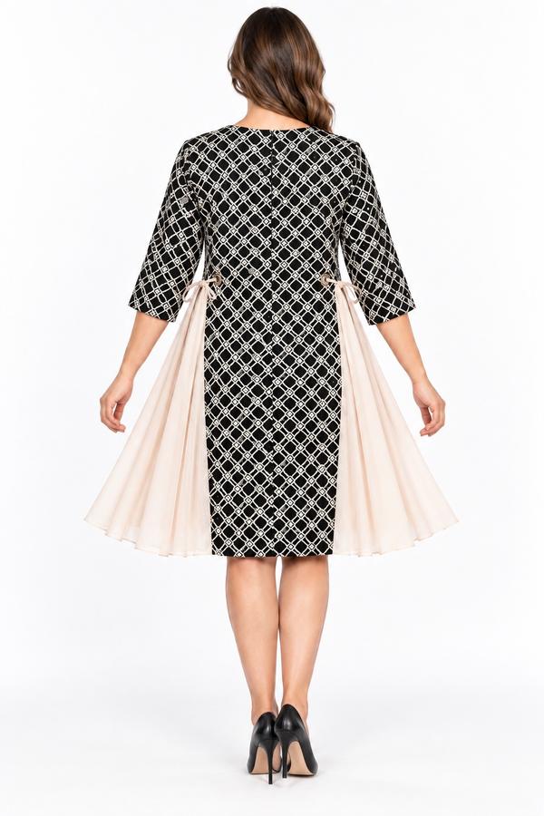 MAC Park Black Geometric Dress with Pleated Side Panels, photo 2