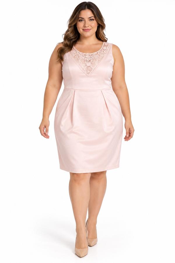 Infinity Woman Blush Pink Lace Detail Midi Dress