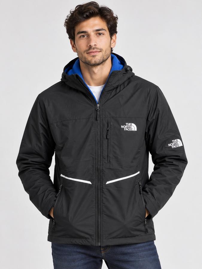 The North Face Men’s Black Jacket with Blue Fleece Lining