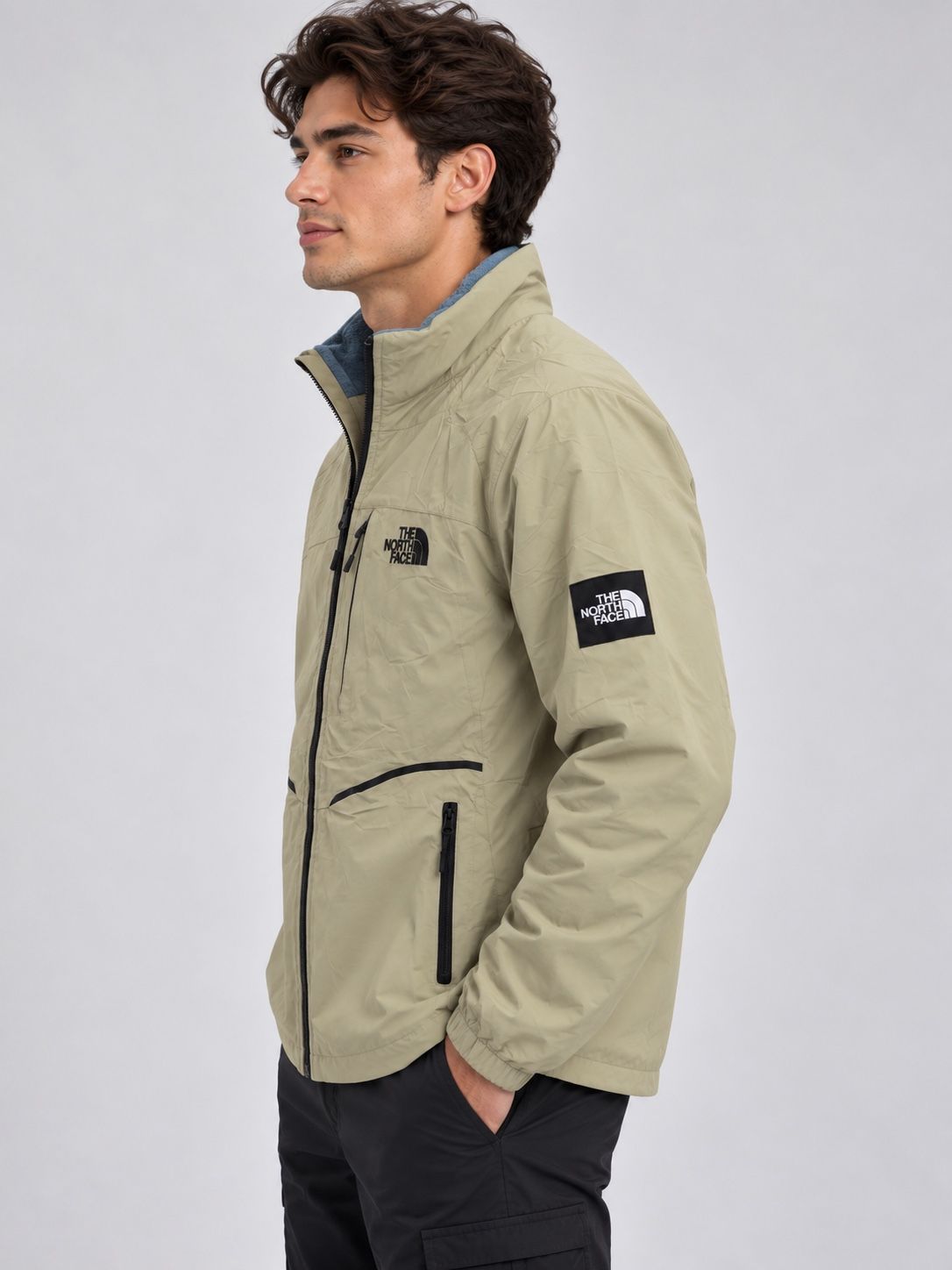 The North Face Men’s Black Jacket with Blue Fleece Lining, photo 2