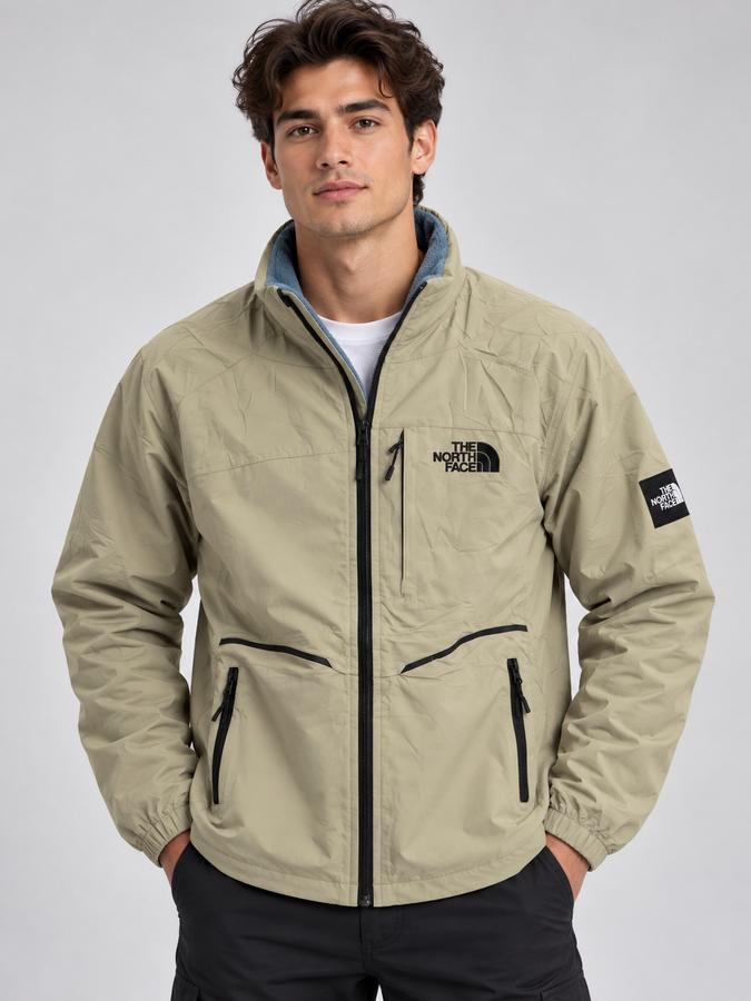 The North Face Men’s Black Jacket with Blue Fleece Lining