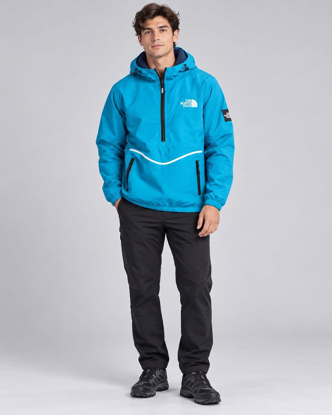 The North Face Turquoise Hooded Pullover Jacket