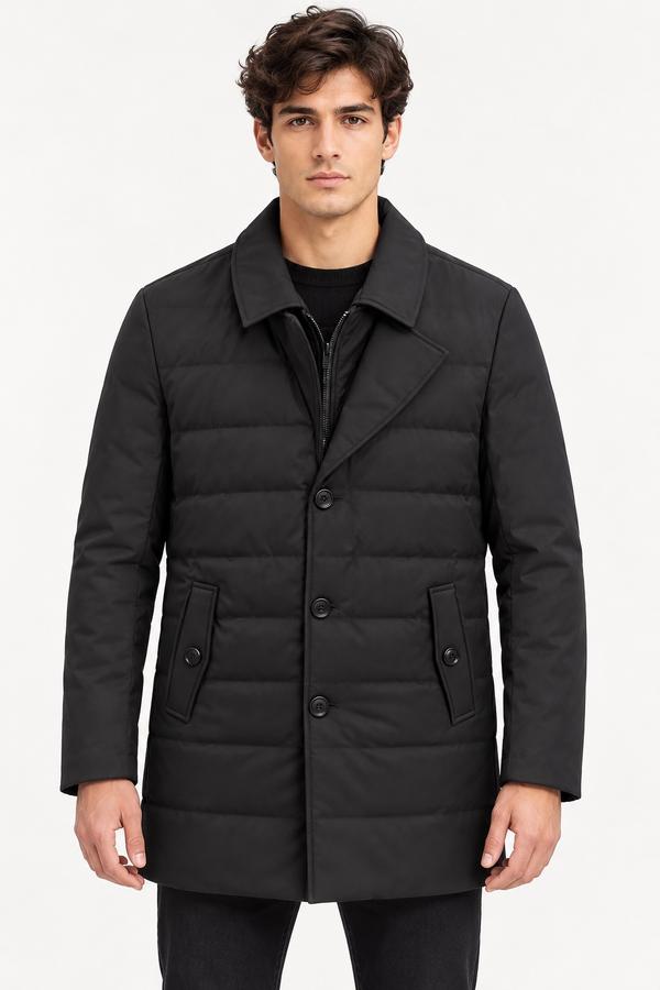 Men’s Black Padded Long Coat