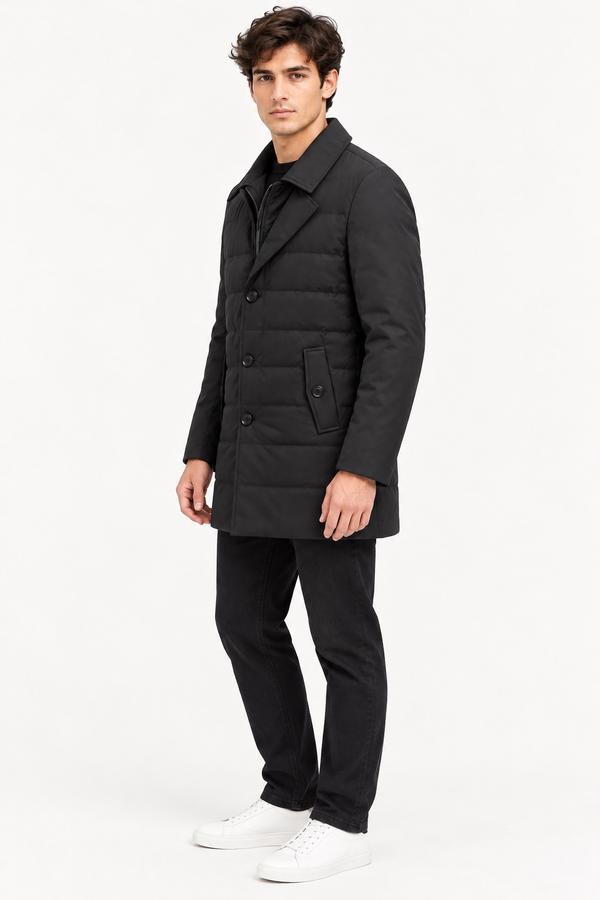 Men’s Black Padded Long Coat, photo 2