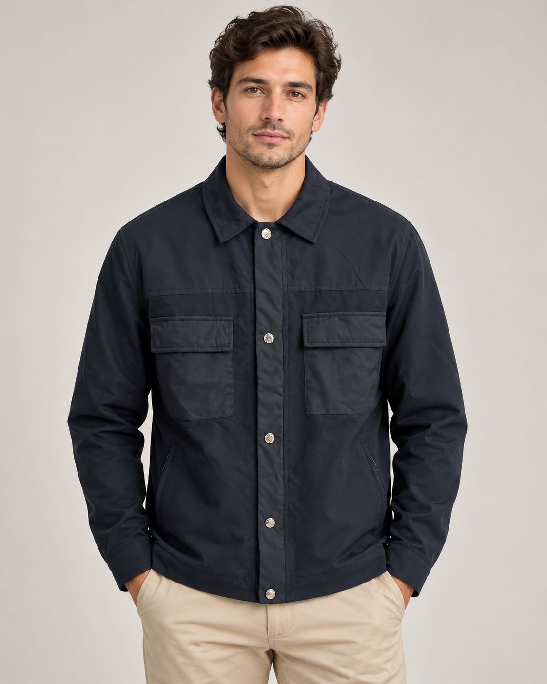 Zegna Men’s Navy Button-Front Jacket