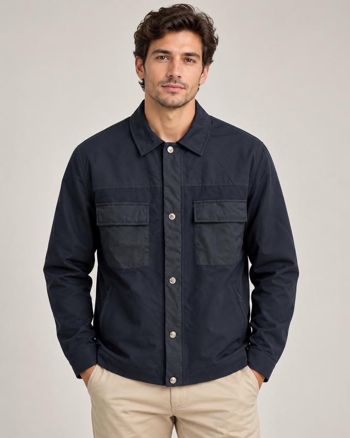 Zegna Men’s Navy Button-Front Jacket