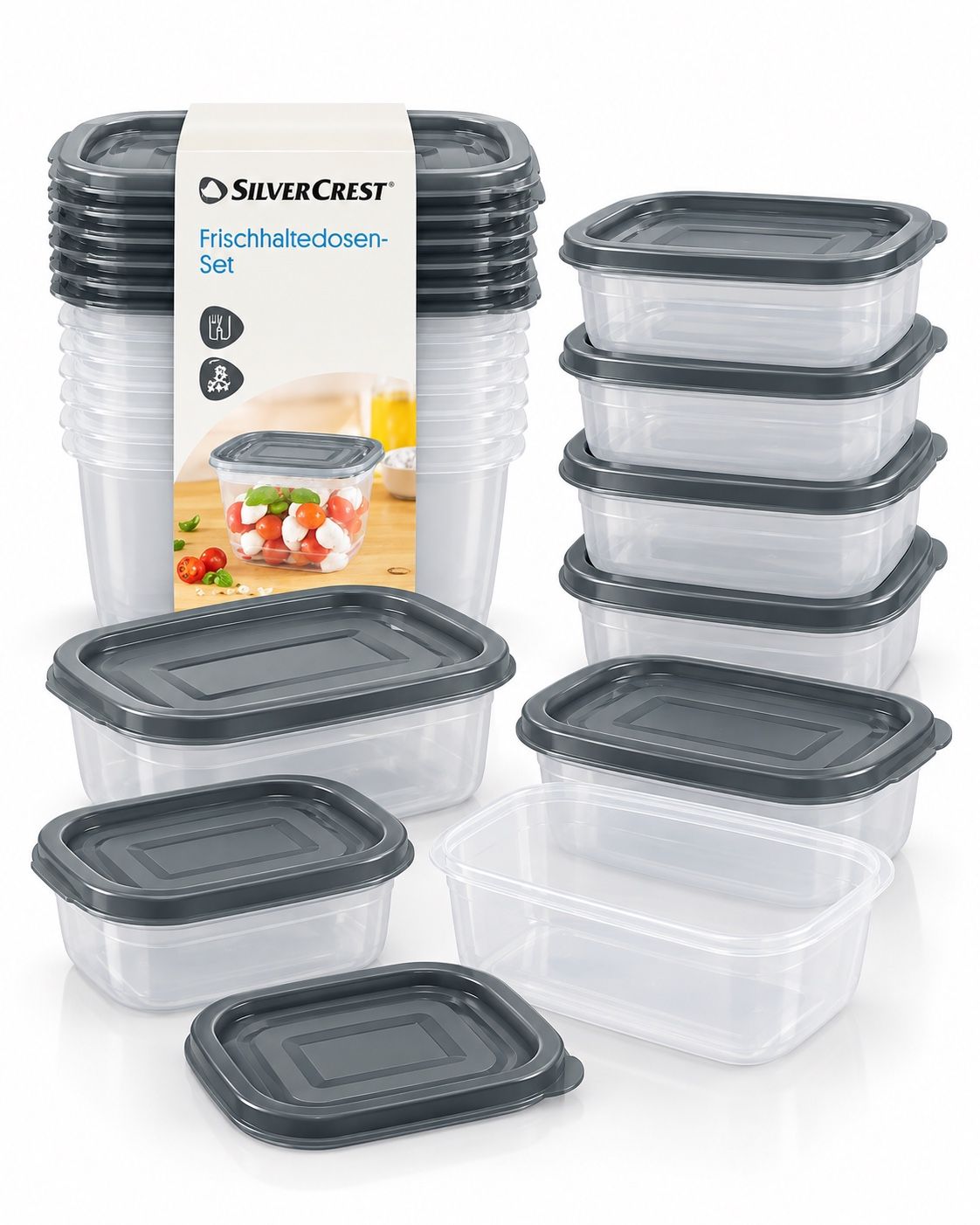 SilverCrest 8-Piece Food Storage Container Set with Lids, photo 3