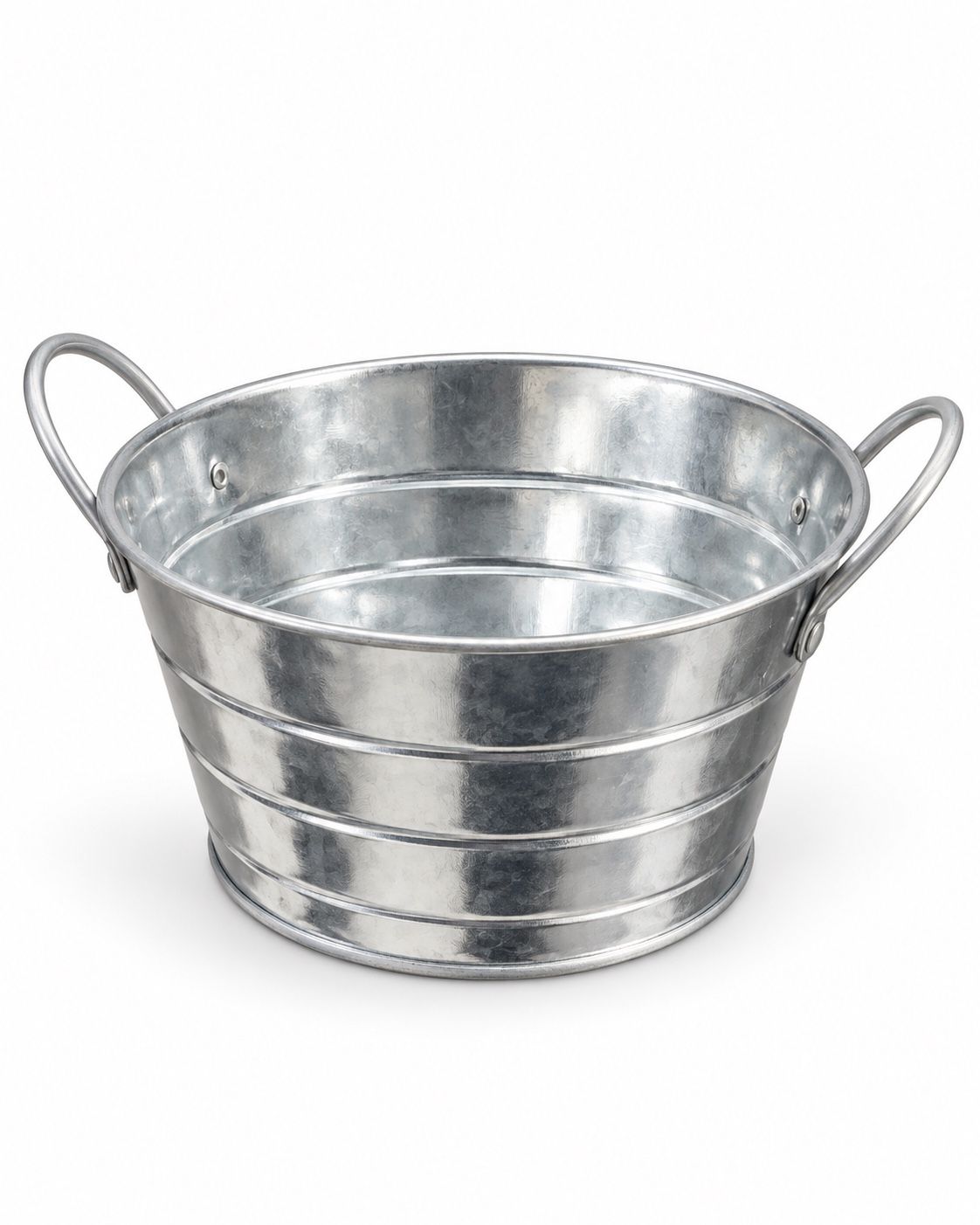 Galvanized Metal Plant Pot with Side Handles