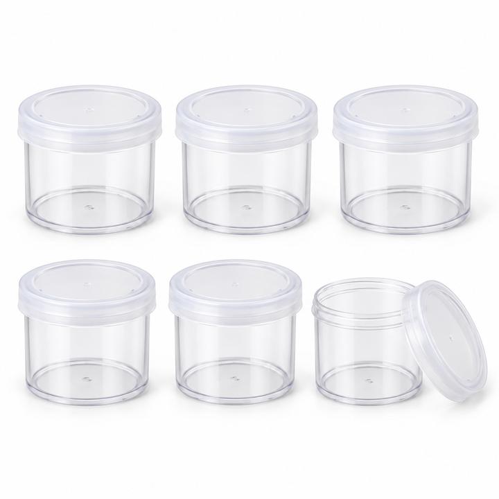 Mini Clear Storage Boxes with Lids – 6 Pieces