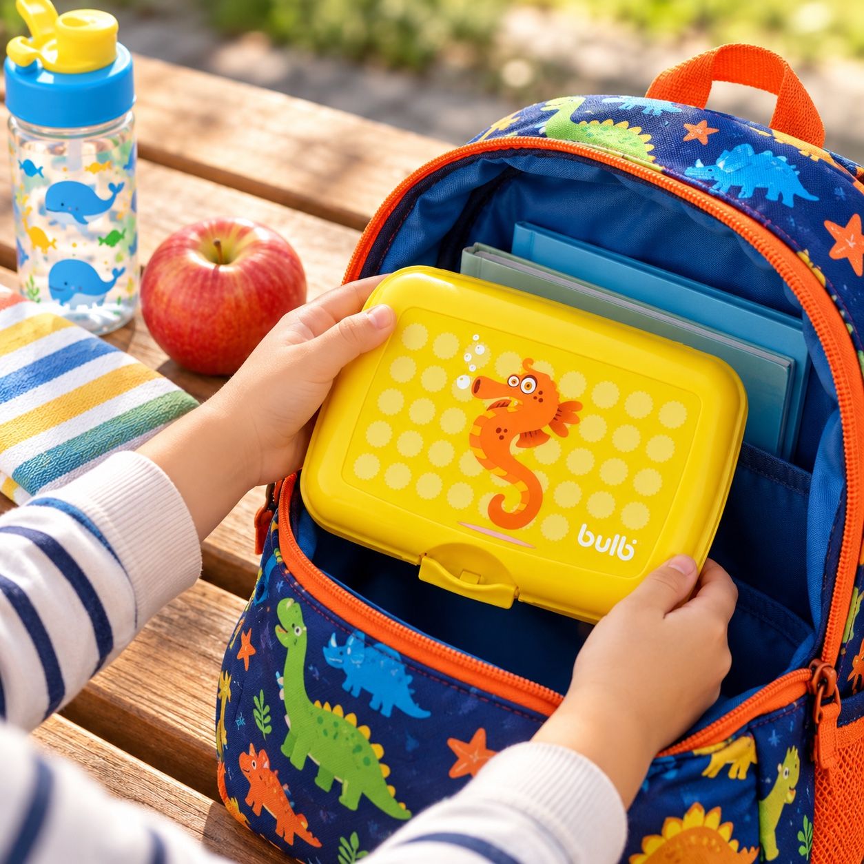 Bulli Kids Yellow Seahorse Lunch Box, photo 3
