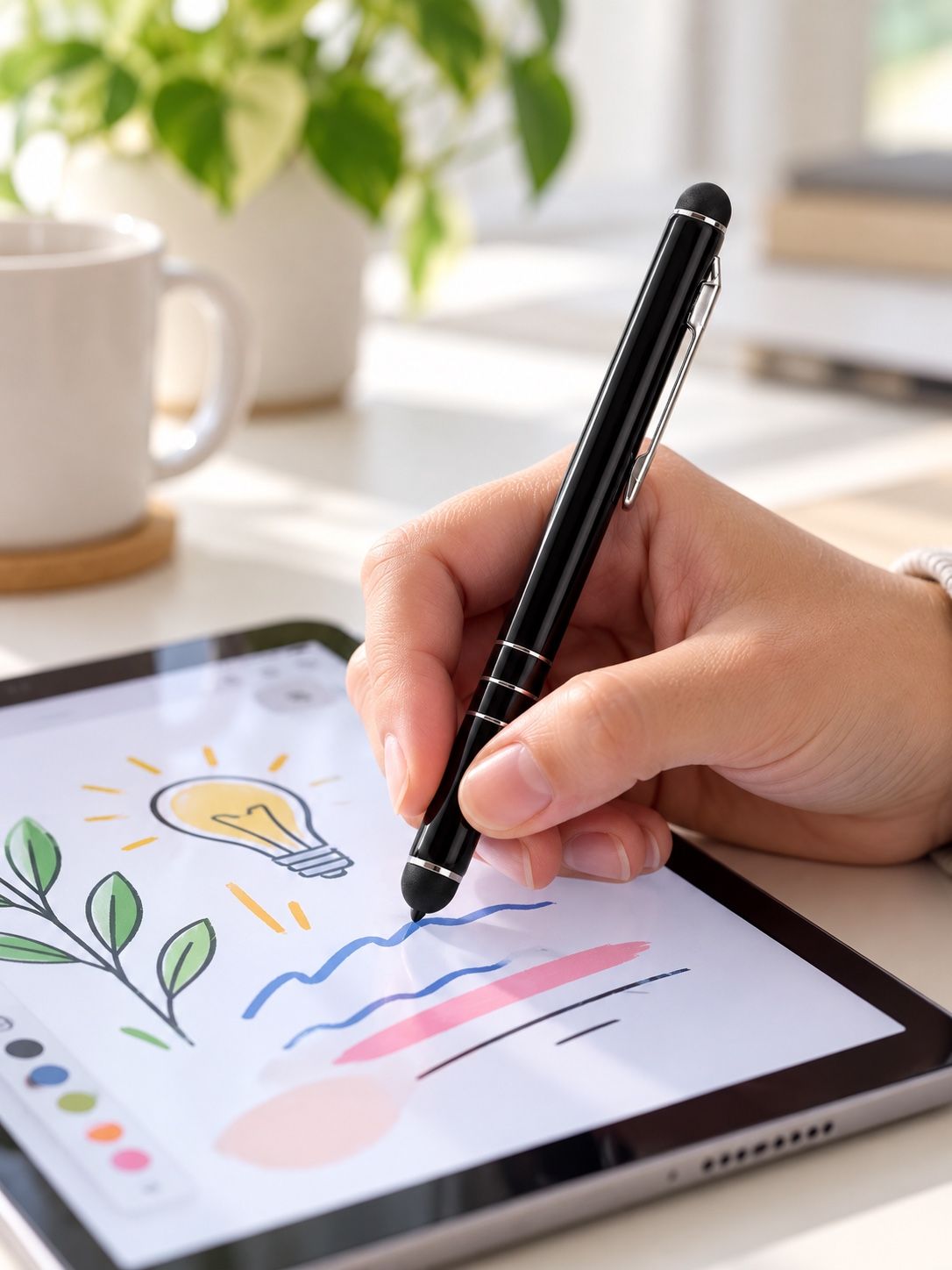 Switch On Black Touchscreen Stylus Pen with Metal Clip, photo 3