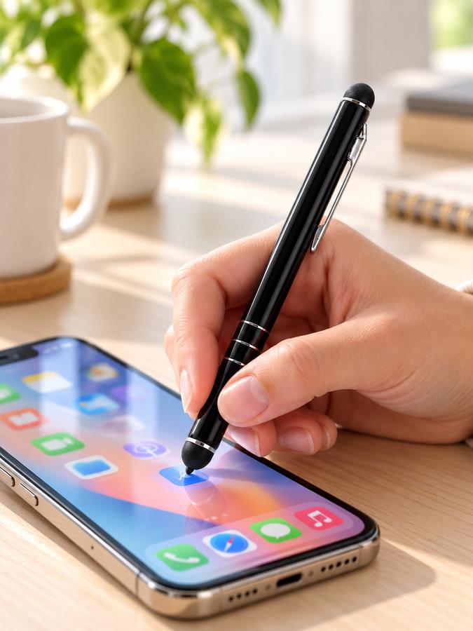Switch On Black Touchscreen Stylus Pen with Metal Clip, photo 4