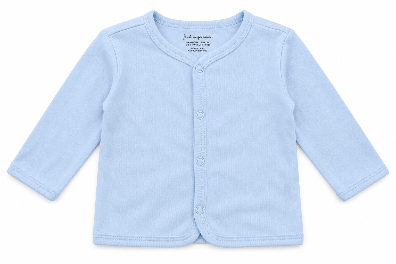 First Impressions Baby Blue Cotton Cardigan