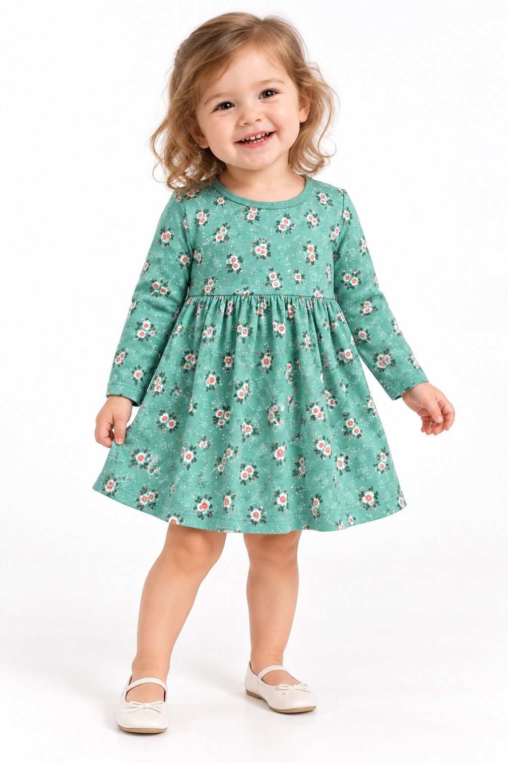 First Impressions Toddler Girls’ Mint Floral Dress, photo 2