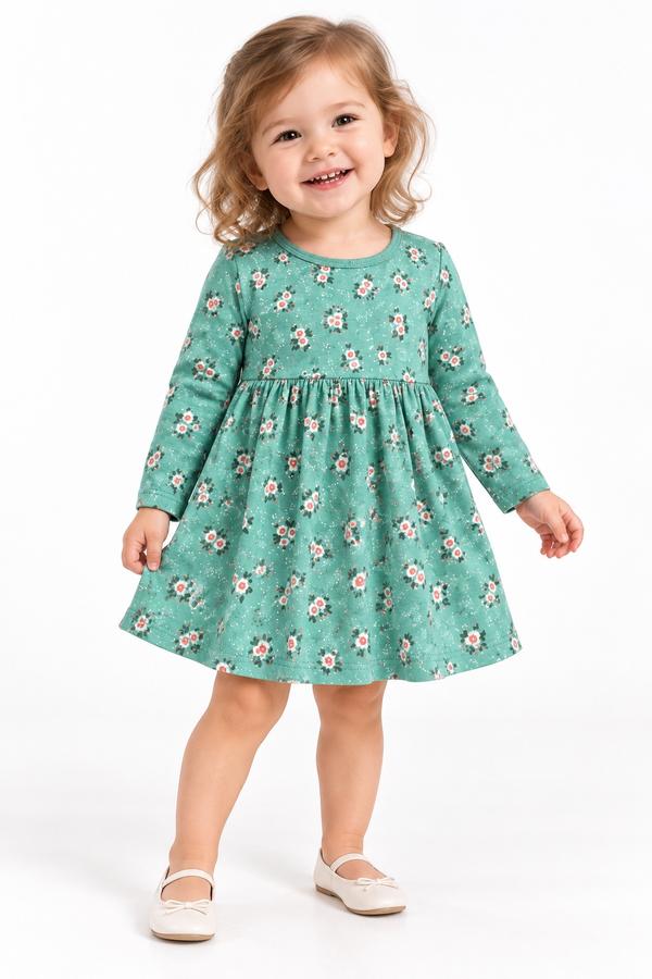 First Impressions Toddler Girls’ Mint Floral Dress, photo 2