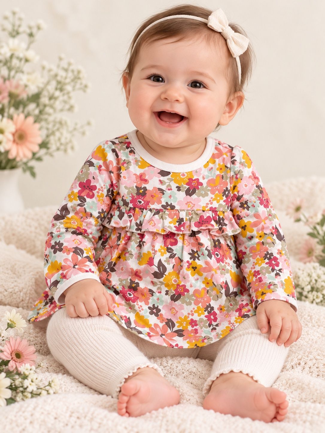 First Impressions Floral Baby Girl Tunic, photo 2