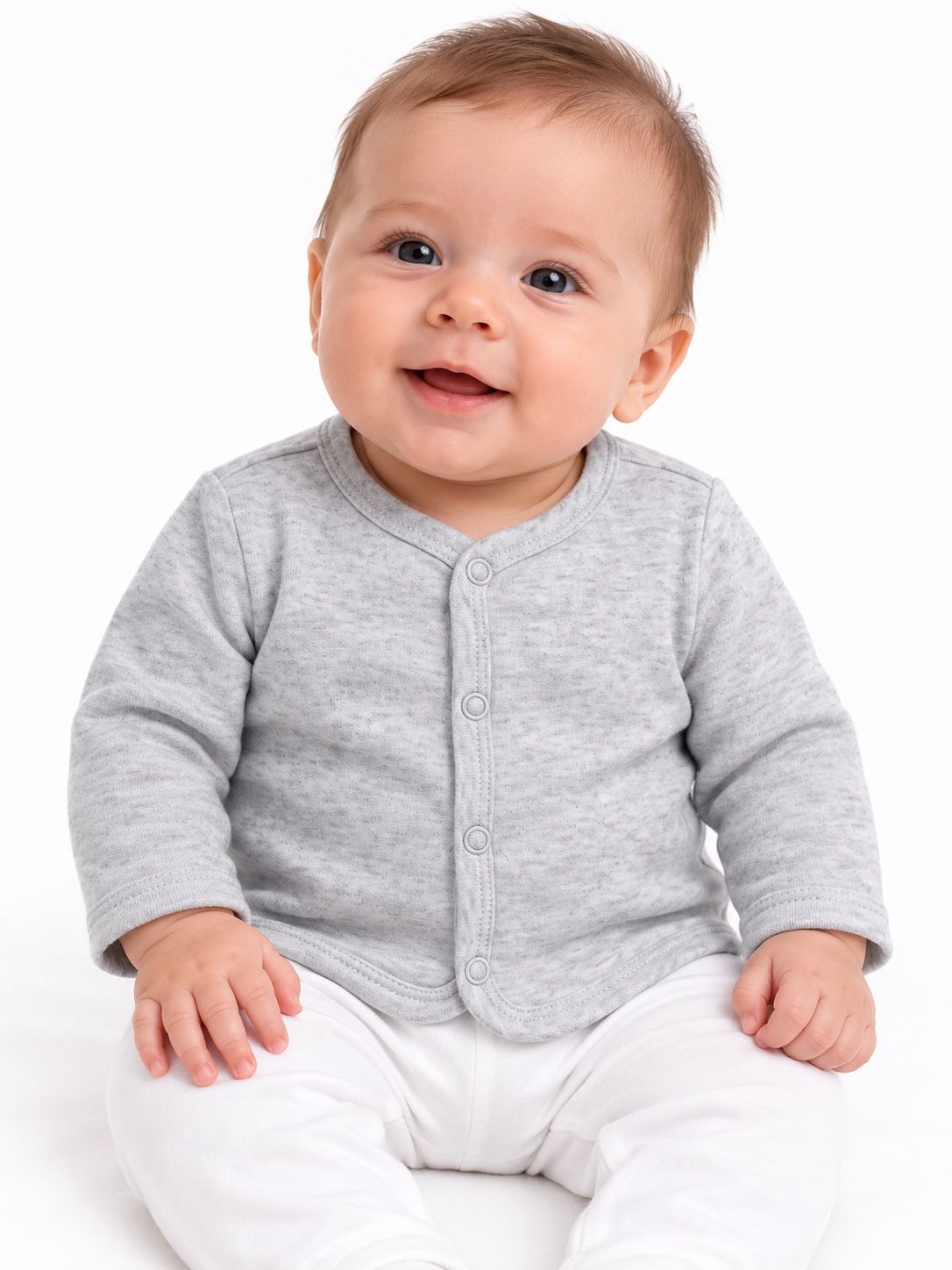 First Impressions Heather Grey Baby Cardigan, photo 2