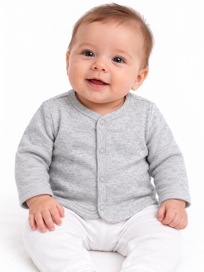 First Impressions Heather Grey Baby Cardigan, photo 2