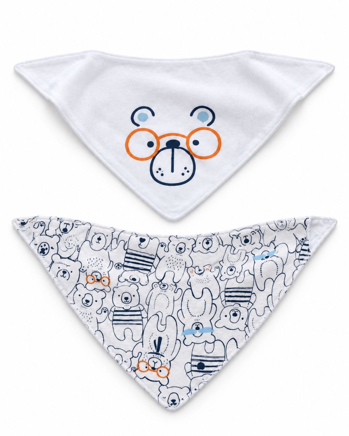 Baby Bear Print Bandana Bib Set – 2 Pieces