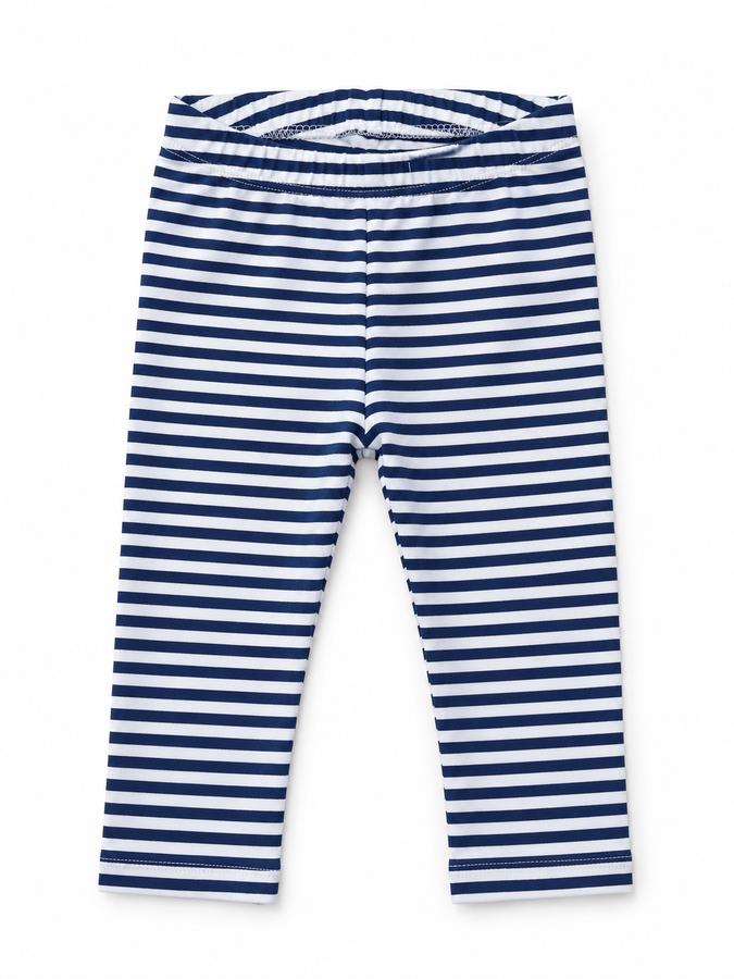First Impressions Navy and White Striped Baby Leggings