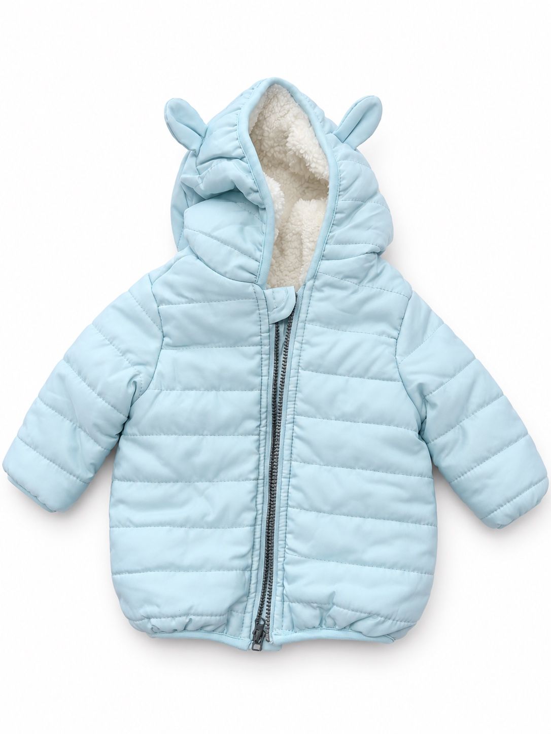 First Impressions Light Blue Sherpa-Lined Baby Jacket