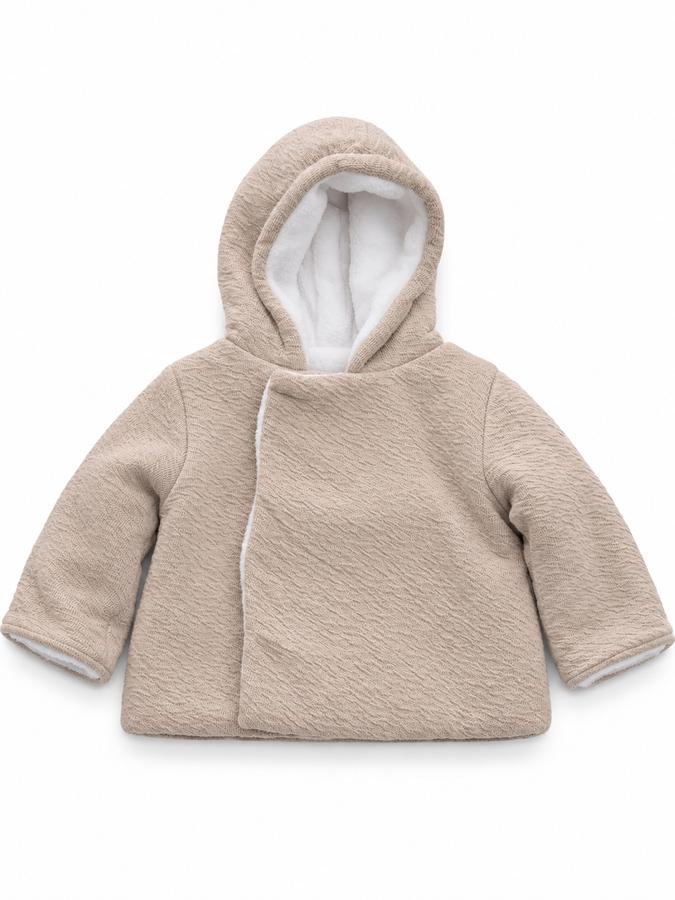 First Impressions Beige Fleece-Lined Hooded Jacket