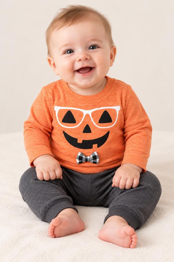 First Impressions Halloween Pumpkin Baby Shirt, photo 2