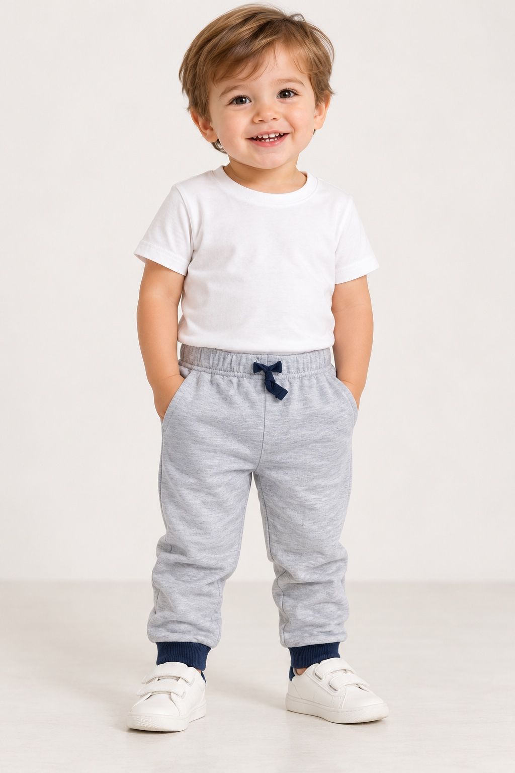First Impressions Gray Bear-Back Baby Jogger Pants