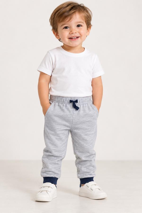 First Impressions Gray Bear-Back Baby Jogger Pants