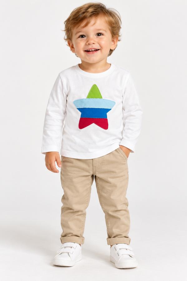 First Impressions White Rocket Appliqué Baby Shirt, photo 2
